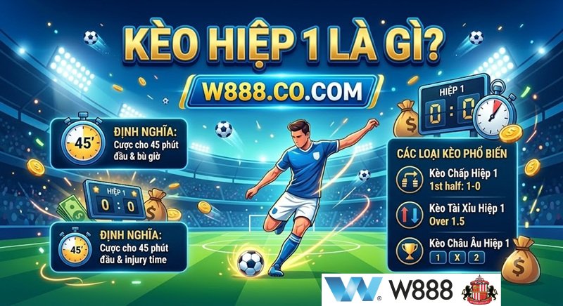 Kèo Hiệp 1 Là Gì? Kinh Nghiệm Soi Kèo Hiệp 1 Bất Bại Từ Chuyên Gia Kèo hiệp 1 là gì? Giải thích chi tiết các loại kèo hiệp 1 phổ biến tại W888.Co.Com