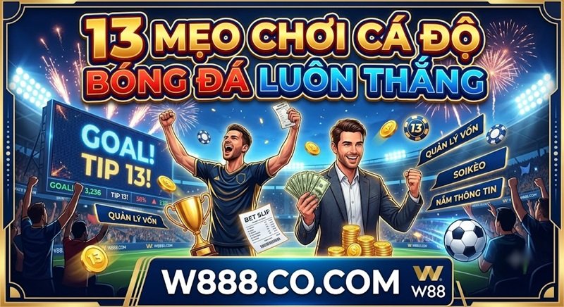 13 mẹo chơi cá độ bóng đá luôn thắng từ cao thủ W888 giúp tối ưu lợi nhuận qua link W888