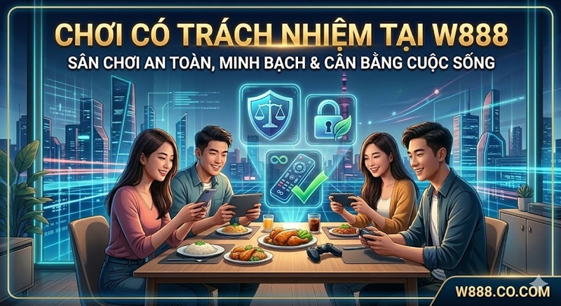 Chơi Có Trách Nhiệm Tại W888: Hướng Dẫn Giải Trí An Toàn & Kiểm Soát Chơi có trách nhiệm tại W888, sân chơi an toàn, minh bạch và cân bằng cuộc sống.