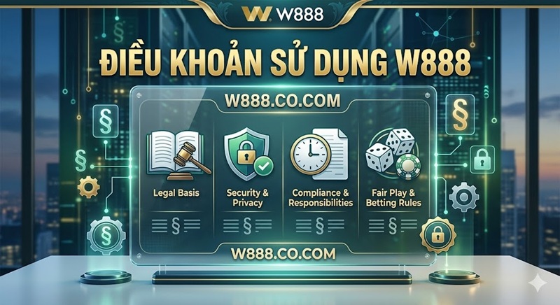 Điều Khoản Sử Dụng W888: Nền Tảng Pháp Lý & Quyền Lợi Điều khoản sử dụng dịch vụ và quy định cá cược tại W888.