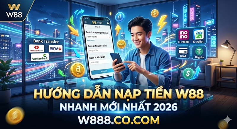 Hướng Dẫn Nạp Tiền W88 Qua 4 Phương Thức Nhanh Nhất 2026 Hướng dẫn nạp tiền W88 nhanh nhất 2026 qua chuyển khoản ngân hàng, ví điện tử và tiền điện tử.