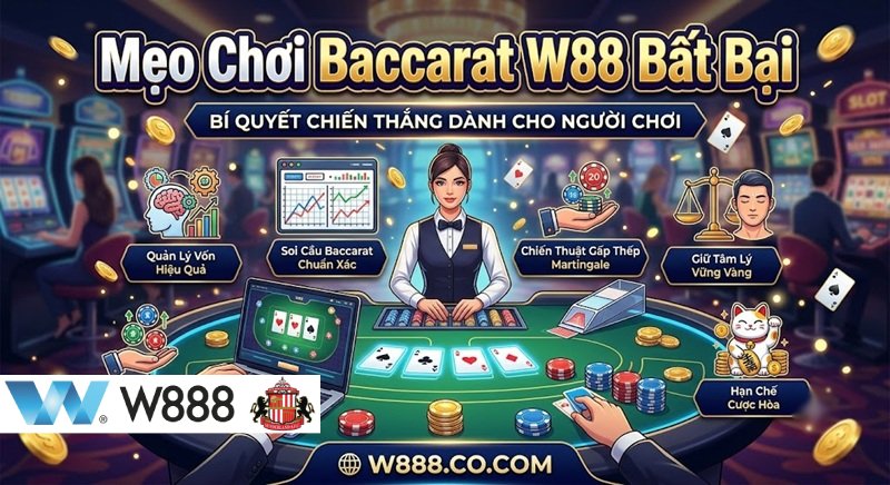 Tổng hợp mẹo chơi Baccarat W88 bất bại giúp tăng tỷ lệ thắng tại W888.Co.Com