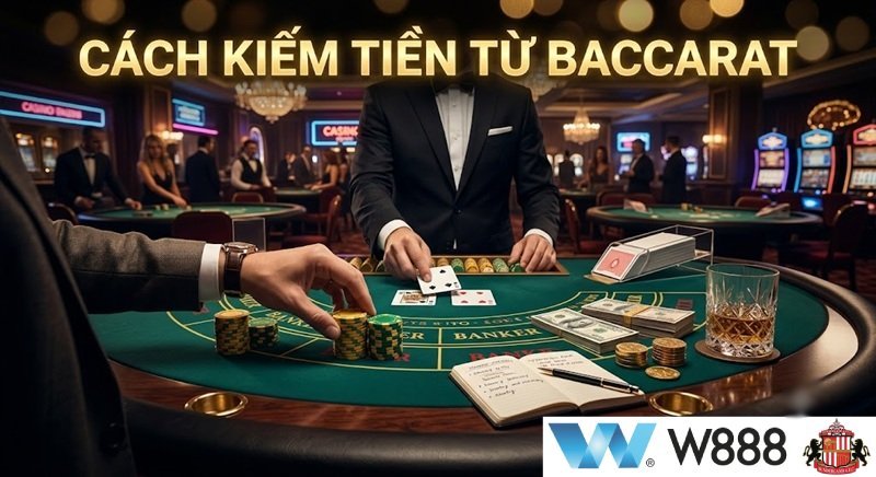 Hướng dẫn cách kiếm tiền từ Baccarat hiệu quả tại website W888.Co.Com