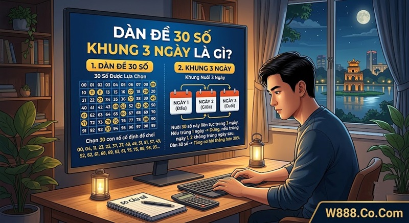Chiến Lược Chơi Dàn Đề 30 Số Khung 3 Ngày Hiệu Quả Nhất Giải mã khái niệm dàn đề 30 số khung 3 ngày là gì và cách bắt cầu chuẩn xác tại W888