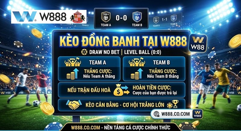 Kèo đồng banh là gì? Hướng dẫn luật chơi, cách tính tiền thắng thua và hoàn cược tại W888.