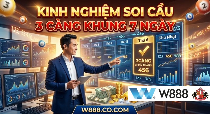 Kinh nghiệm soi cầu lô 3 càng khung 7 ngày hiệu quả tại website W888.Co.Com
