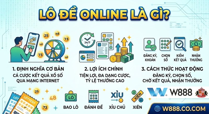 Lô Đề Online Là Gì? Giải Mã Sức Hút Đánh Số Đề Trực Tuyến Tại W888 Lô đề online là gì? Định nghĩa, lợi ích và cách thức hoạt động cá cược tại W888
