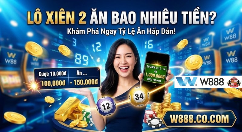 Giải Đáp Chi Tiết: Lô Xiên 2 Ăn Bao Nhiêu Tiền Tại 3 Miền | W888 Lô xiên 2 ăn bao nhiêu tiền? Tỷ lệ trả thưởng lô xiên 2 hấp dẫn tại W888.Co.Com