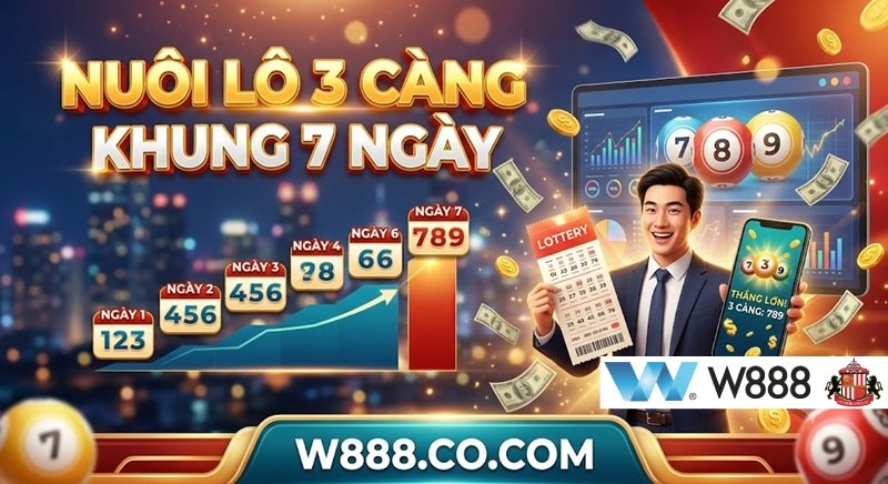 Chiến thuật nuôi lô 3 càng khung 7 ngày quản lý vốn tối ưu trên W888.Co.Com