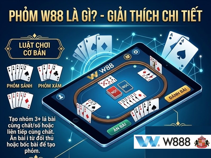 Phỏm W88 Là Gì? Hướng Dẫn Cách Chơi Và Mẹo Đánh Tá Lả Bất Bại Phỏm W88 là gì và luật chơi cơ bản qua link chuẩn W888.