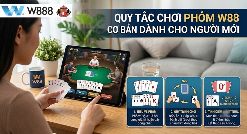 Phỏm W88 Là Gì? Hướng Dẫn Cách Chơi Và Mẹo Đánh Tá Lả Bất Bại Hướng dẫn quy tắc chơi Phỏm W88 cơ bản dành cho người mới tại hệ thống W888.