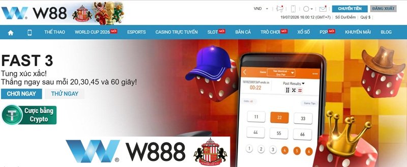 Khám Phá Xổ Số Fast 3: Hướng Dẫn Cách Chơi Và Mẹo Cược Tại W888 trò chơi xổ số Fast 3 tung xúc xắc trả kết quả siêu tốc tại W888.