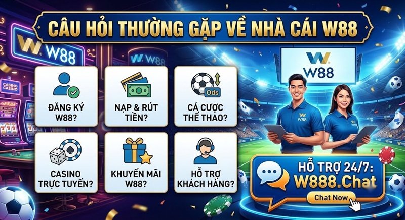 W888 Chat - Link W888 Mobile Mới Tháng 10/2026 Tổng hợp giải đáp các câu hỏi thường gặp FAQ về hệ thống nhà cái W888.