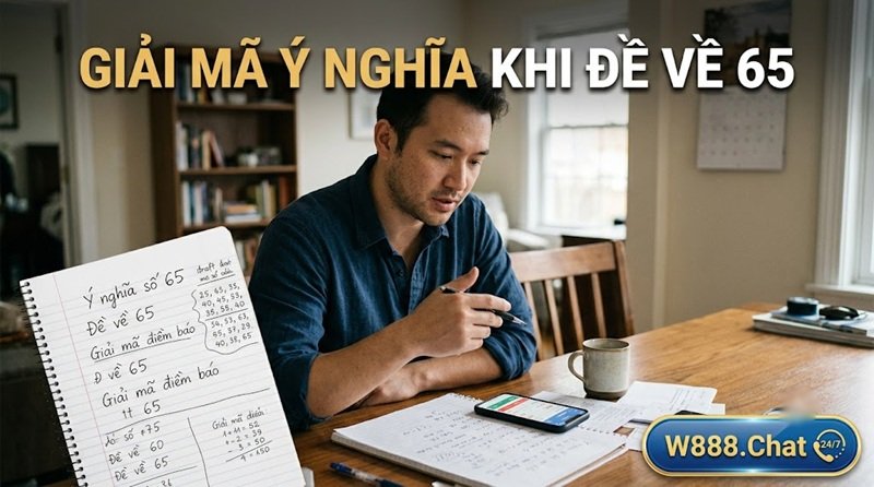 Giải mã ý nghĩa khi đề về 65 và những điềm báo mang lại tài lộc từ chuyên gia W888